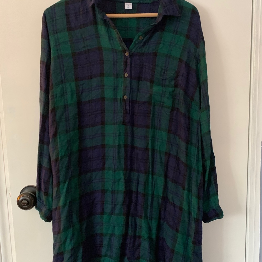 Old navy plaid flannel dress